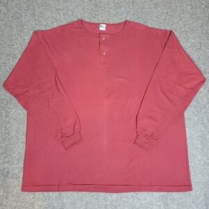 Vtg 80’s Big Top T’s Henley 3XL USA Made Heavyweight Cotton Burgundy Deadstock.